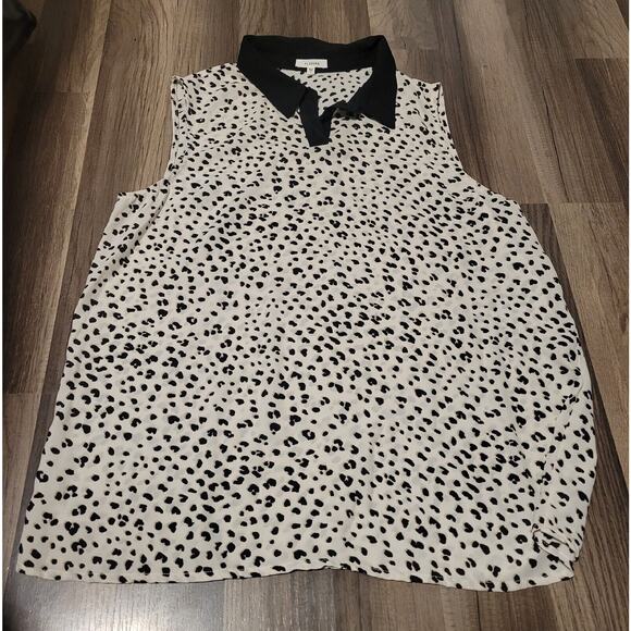 pleione sleeveless animal print blouse Size L - Picture 1 of 6